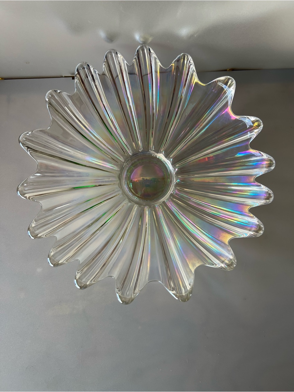 Federal Glass iridescent "Celestial" starburst bowl